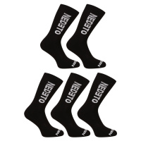 5PACK ponožky Nedeto vysoké černé (5NDTP001-brand)