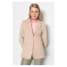 Trendyol Beige Woven Lined Back Detail Blazer Jacket