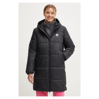 Bunda adidas Originals Long Puffer dámská, černá barva, zimní, IW5858