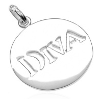 Přívěsek ze stříbra 925 - hladký lesklý kruh s výsekem DIVA, 20 mm