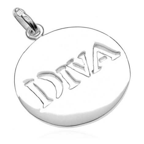 Přívěsek ze stříbra 925 - hladký lesklý kruh s výsekem DIVA, 20 mm Šperky eshop