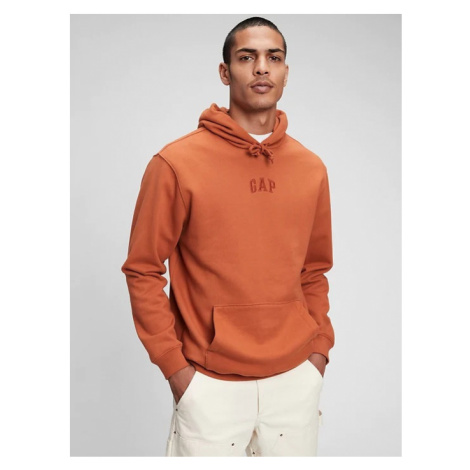 Oranžová pánská mikina GAP Logo fleece pocket hoodie