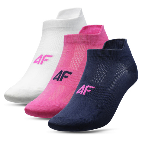 4F H4L21-SOD006 WHITE+PINK+NAVY Ponožky EU H4L21-SOD006 WHITE+PINK+NAVY