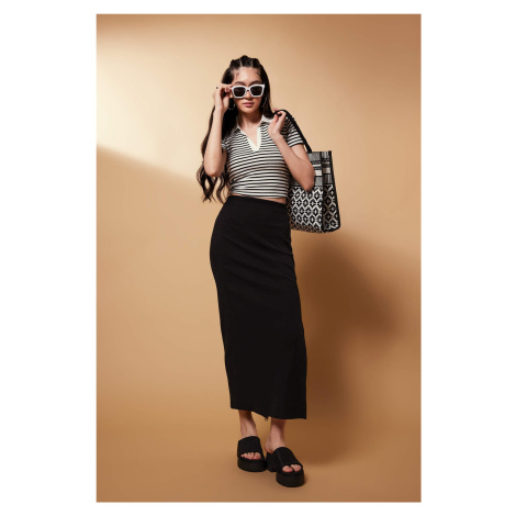 DEFACTO Fitted Ribbed Camisole Maxi Skirt
