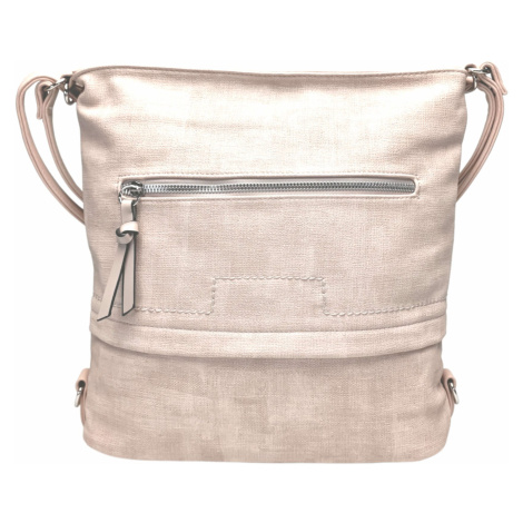 Střední béžový kabelko-batoh 2v1 s praktickou kapsou Tapple