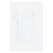 H & M - Přiléhavé tričko - bílá