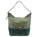Moderní dámská kabelka s károvaným vzorem - zelená