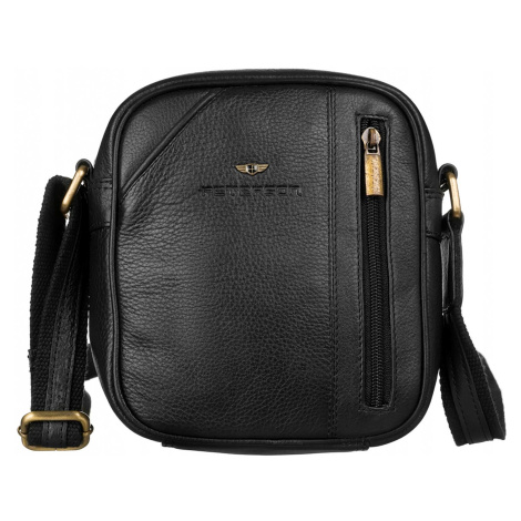 Pánská kožená taška přes rameno Peterson PTN-8023-NDM černá