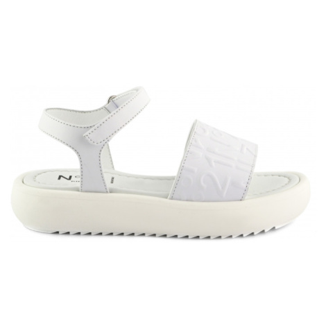 Sandále no21 logo embossed leather platform sandals white N°21