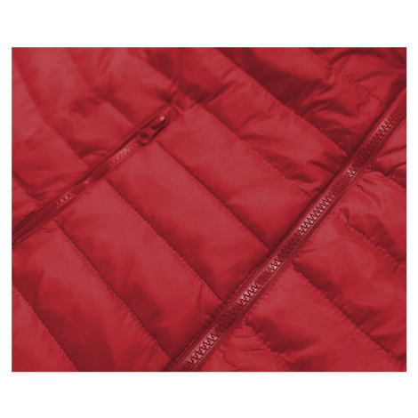 Tmavě červená lehká dámská prošívaná bunda (20311-275) J.STYLE