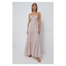 Bavlněné šaty Sisley růžová barva, maxi