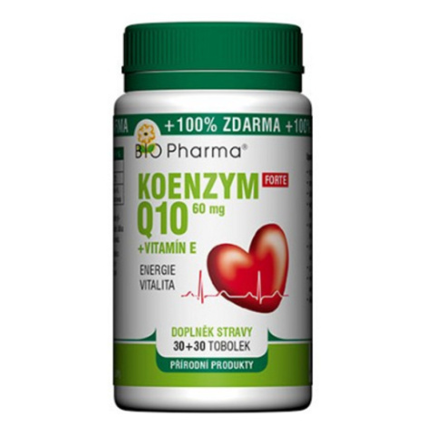 BIO PHARMA Koenzym Q10 forte 60 mg + vitamín E 30+30 tobolek