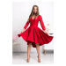 Červené asymetrické šaty s krajkou