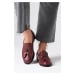 Mio Gusto Dylan Women's Claret Red Oxford Flat Shoes