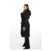 Černá dlouhá prošívaná zimní bunda s kapucí Ann Gissy (AG9-9001)