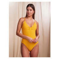 Žluté dámské jednodílné plavky Pieces Bib