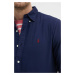 Bavlněná košile Polo Ralph Lauren tmavomodrá barva, slim, s límečkem button-down, 710767828