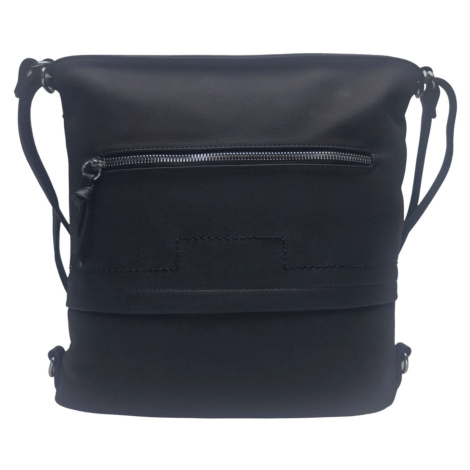 Střední černý kabelko-batoh 2v1 s praktickou kapsou Ginette Tapple