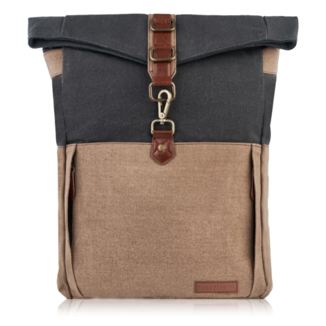 Pánský stylový větší látkový batoh Kabelky od Hraběnky; béžová