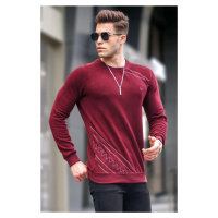 Madmext Claret Red Basic Crew Neck Knitwear Sweater 5965