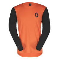SCOTT Cyklistický dres s dlouhým rukávem letní - TRAIL VERTIC LS - oranžová/černá