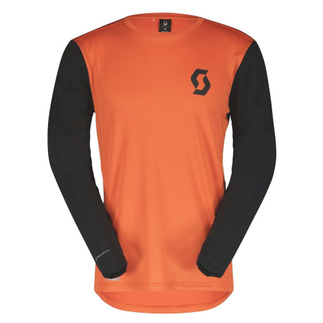 SCOTT Cyklistický dres s dlouhým rukávem letní - TRAIL VERTIC LS - oranžová/černá