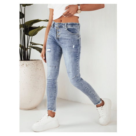 MODRÉ SKINNY DŽÍNY GINA Denim vzor BASIC