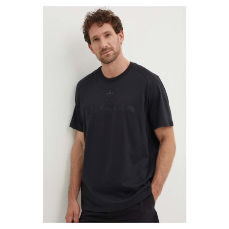 Bavlněné tričko adidas Originals černá barva, s aplikací, IT7473