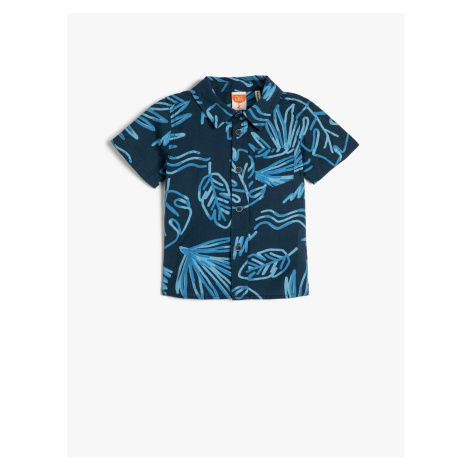 Koton Shirt with Short Sleeves, Pocket Detailed, Floral Print, Cotton