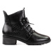 Luxusní kotníčkové boty černé dámské na plochém podpatku