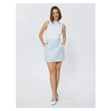 Koton Tweed Mini Skirt With Pocket