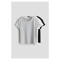H & M - Bavlněné tričko 3 kusy - černá