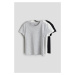 H & M - Bavlněné tričko 3 kusy - černá