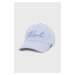 Čepice Karl Lagerfeld modrá barva, s aplikací