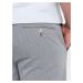 Ombre Clothing Elegantní šedé chinos kalhoty klasického střihu V1 PACP-0191