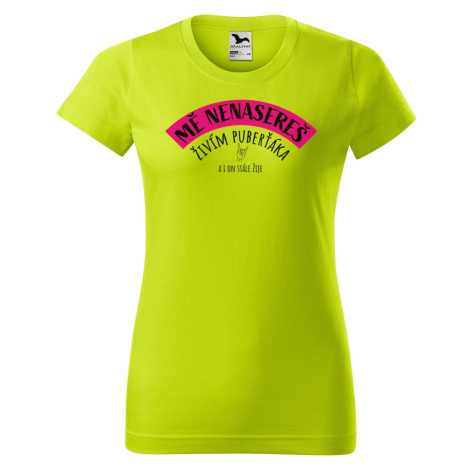 DOBRÝ TRIKO Vtipné dámské tričko s potiskem Mě nenasereš Barva: Limetková