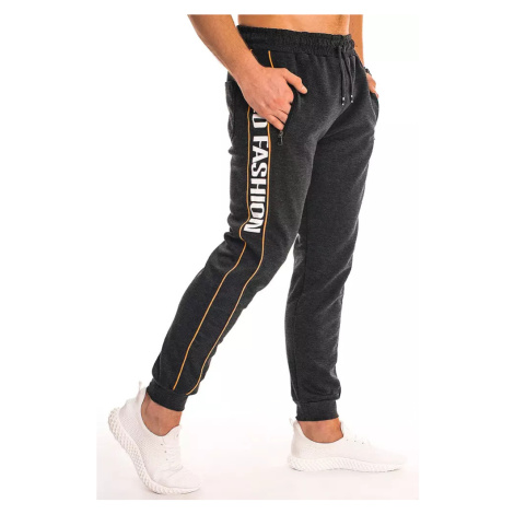 Dark gray men's sweatpants with print UX2999
