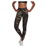 Dámské legíny // Urban classics Ladies Camo Tech Mesh Leggings woodcamo/blk