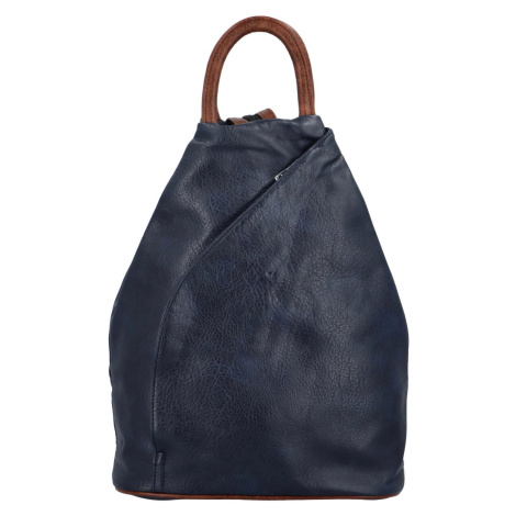Trendy dámský koženkový batůžek Soleina, modrá L&H