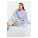 Trendyol Lilac Basic Foil Potištěný pletený svetr