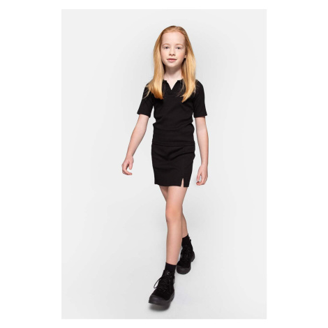 Dětská sukně Coccodrillo černá barva, mini, pouzdrová