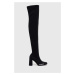 Kozačky Love Moschino dámské, černá barva, na podpatku, JA26069G1HIM0000