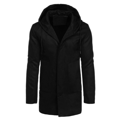 Pánský elegantní zimní kabát s kapucí CX0444 - Černý DStreet