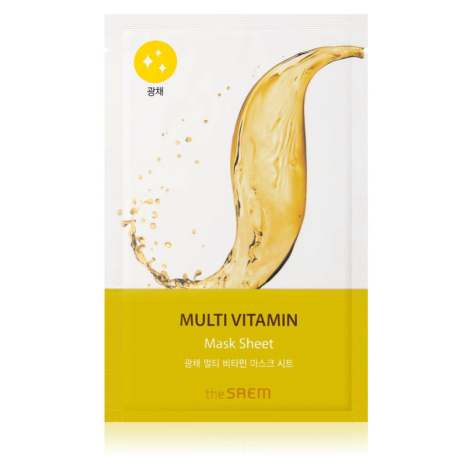 The Saem Bio Solution Multi Vitamin plátýnková maska pro rozjasnění a vitalitu pleti 20 g