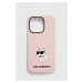 Obal na telefon Karl Lagerfeld iPhone 14 Pro 6,1 růžová barva