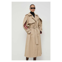 Kabát Victoria Beckham dámský, béžová barva, přechodný