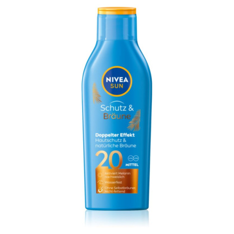 Nivea SUN Protect & Bronze mléko na opalování podporující zhnědnutí SPF 20 200 ml