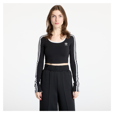 Top adidas Adicolor 3 Stripes Long Sleeve Crop Black
