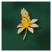 Éternelle Brož Swarovski Elements Estefania - květina B7191-B511 Zlatá