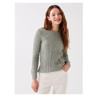 LC Waikiki Crew Neck Openwork Long Sleeve Women's Knitwear Sweater